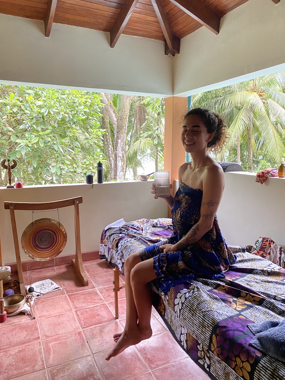 A peaceful moment in the upstairs massage space